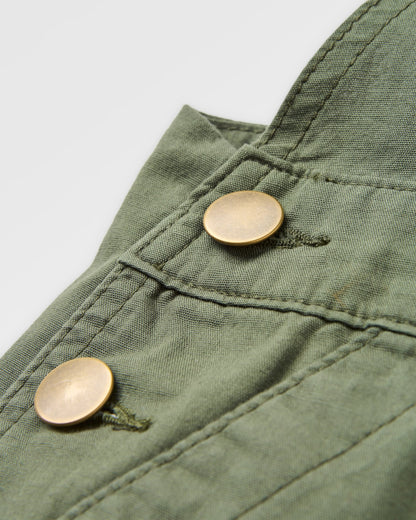 Shuffle Light Cotton Short Dungarees - Wild Green - Flatlay