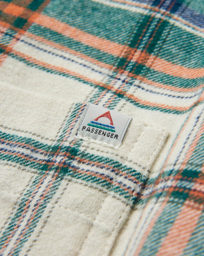 Rootsy Cotton LS Shirt - Birch/Rain Forest Check - Flatlay