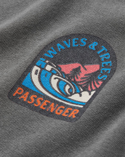 Waves & Trees Sweatshirt - Charcoal - Flatlay