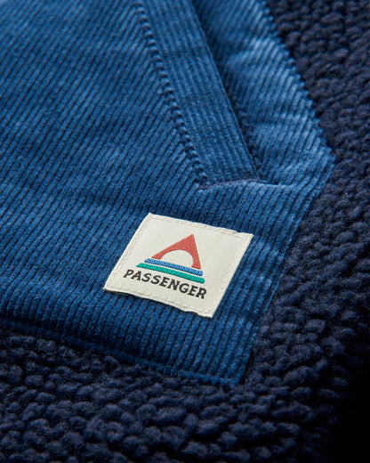 Clover Sherpa Fleece - Deep Navy - Flatlay