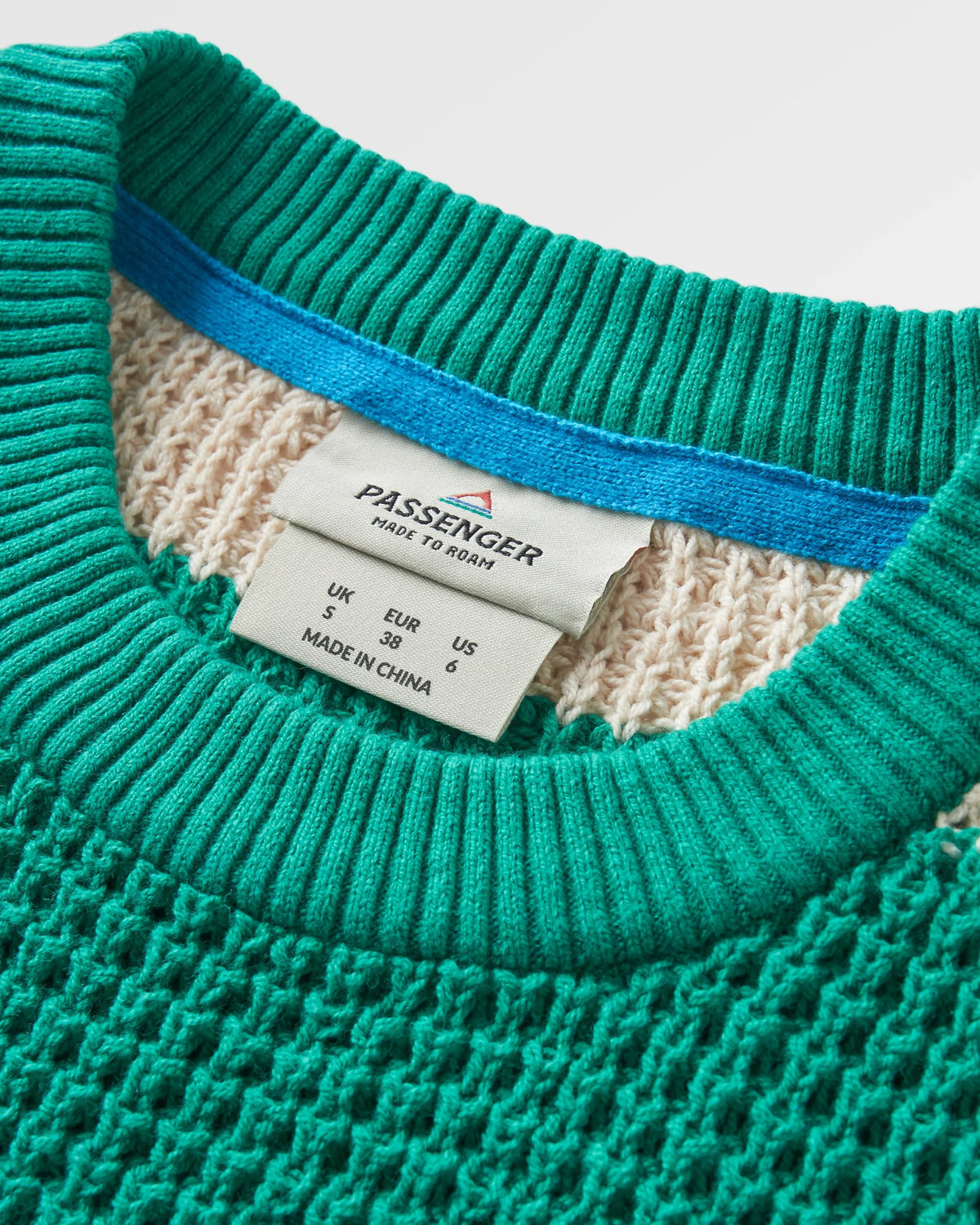 Reflection Stripey Jumper - Vintage White/Greenlake Stripe - Flatlay