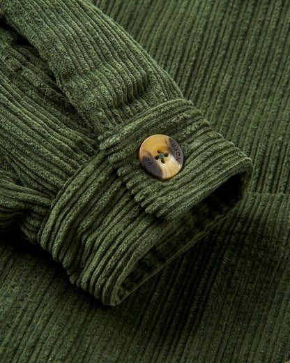Flint Corduroy Overshirt - Fir Tree - Flatlay