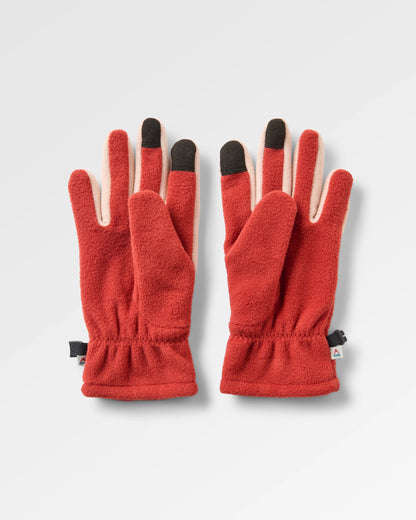 Daytrip Polar Fleece Gloves - Red Ochre/Blush - Flatlay