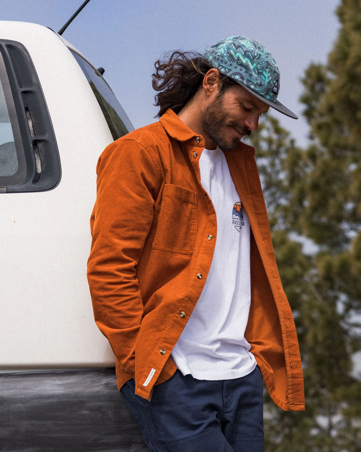 Backcountry Corduroy Shirt - Sunset Orange - Lifestyle