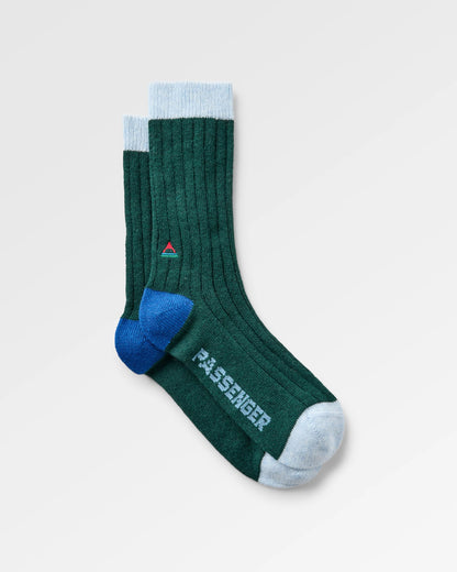 Koa Crew Sock - Dark Fern  - Flatlay