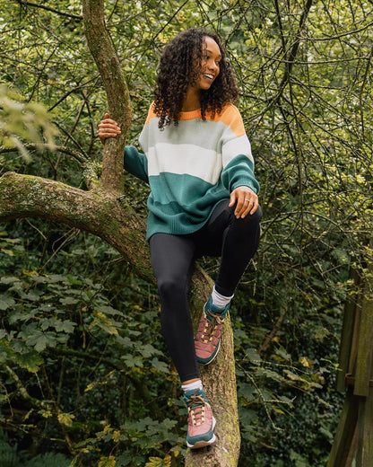 Moments Oversized Knitted Jumper - Multi Stripe - Lifestyle