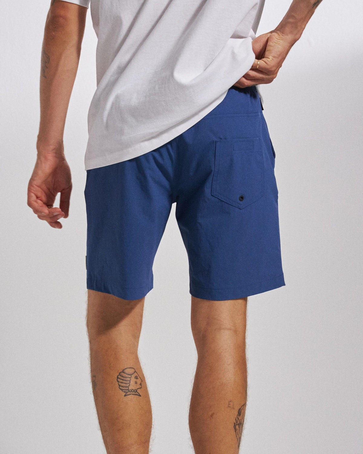 Drifter NetPlus® Lined Beach Short - Dark Denim - Studio Model