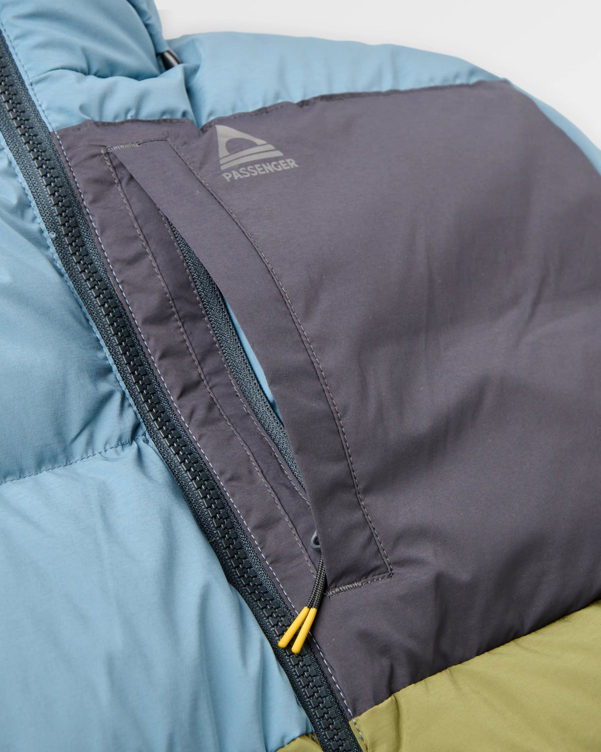Kindlewood Down Jacket - Stormy Blue/Khaki - Flatlay