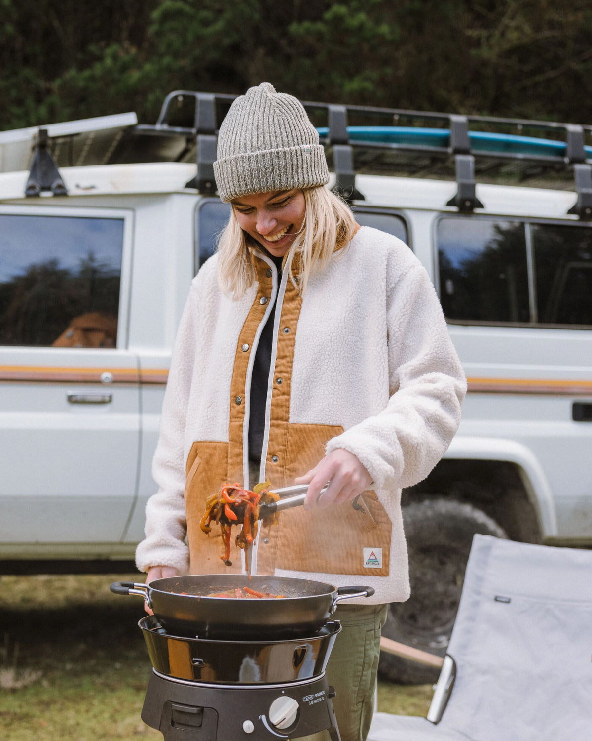 Clover Sherpa Fleece - Vintage White - Lifestyle