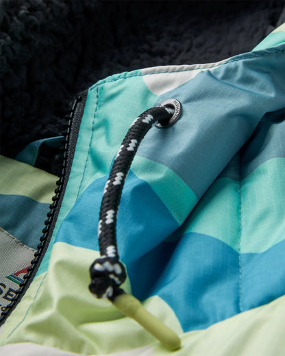 Waves Sherpa Lined Changing Robe - Vista Patchwork Aqua - Flatlay