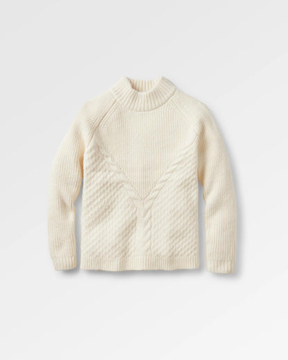 Cozy Cable Knitted Jumper - Off White - Flatlay