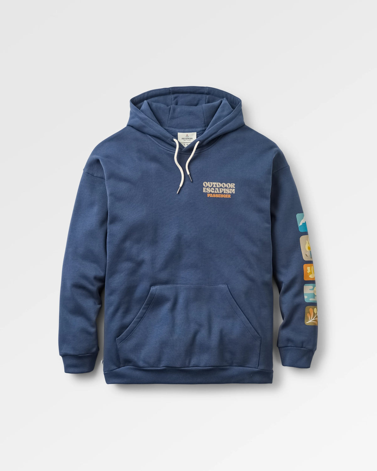 Patch Cotton Hoodie - Rich Navy - Flatlay