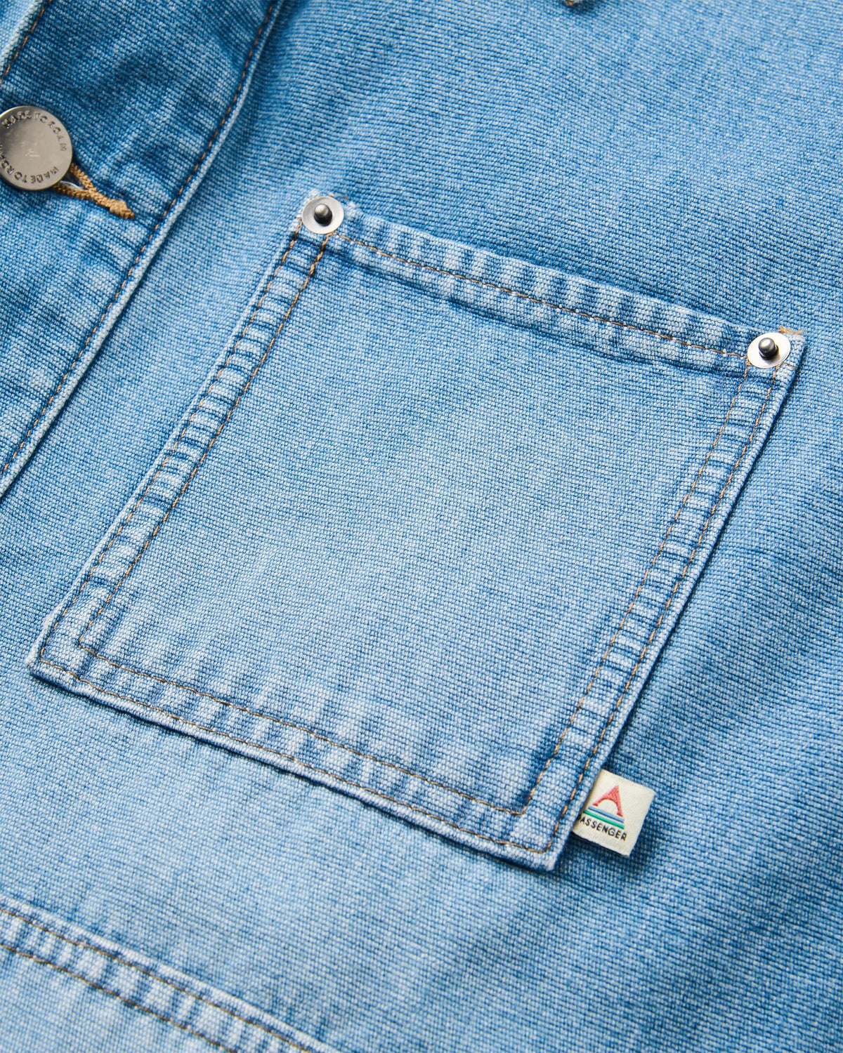 Vantage Denim Jacket - Light Wash Denim - Flatlay