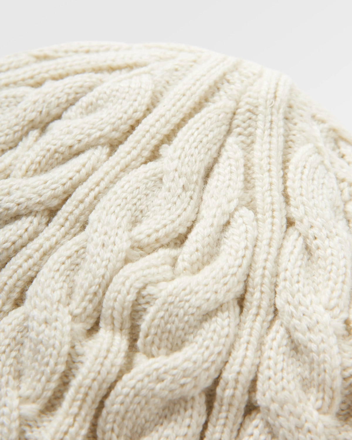 Fireside Cable Knit Beanie - Birch - Flatlay