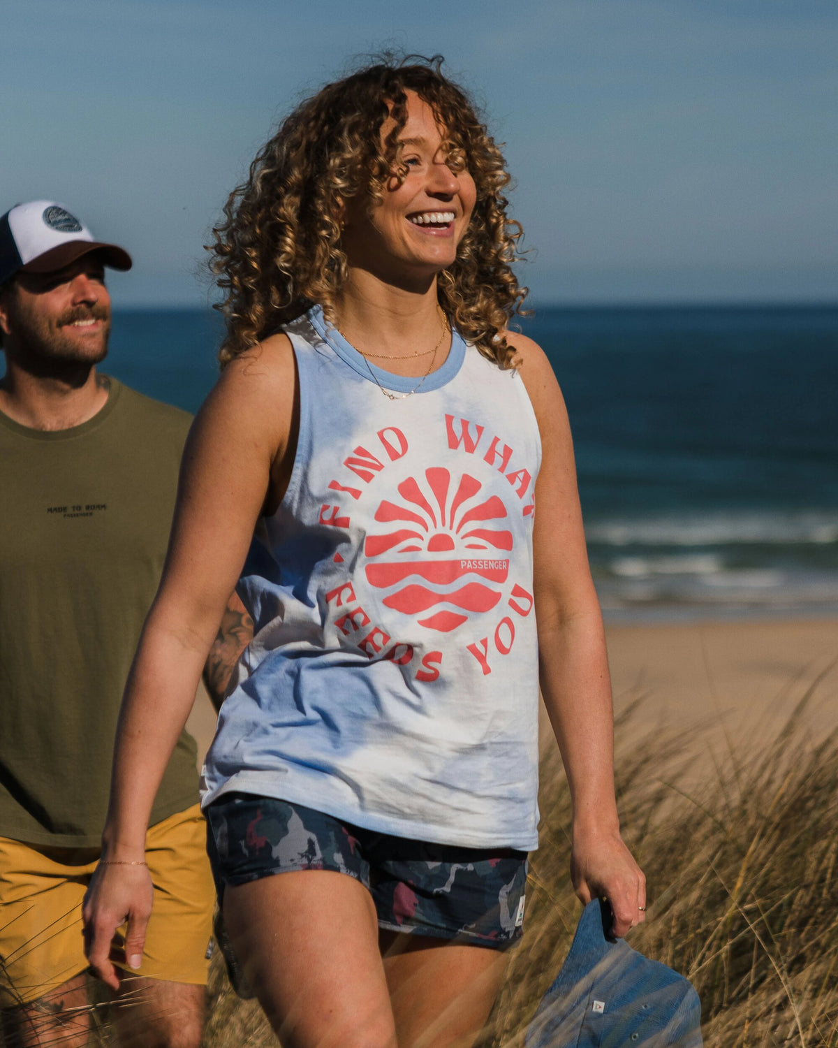 Discovery Cotton Vest - Tie Dye Cornflower - Lifestyle