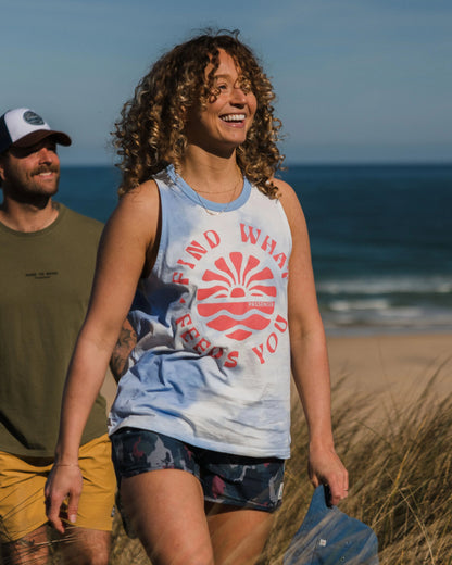 Discovery Cotton Vest - Tie Dye Cornflower - Lifestyle