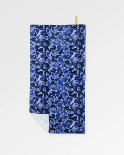Travel Quick Dry Towel - Tie Dye Dark Denim - Flatlay