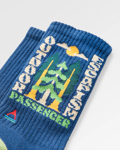 Outdoor Escapism Socks - Purple Indigo - Flatlay