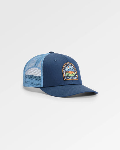 Outlook Snapback Trucker Cap - Rich Navy - Flatlay