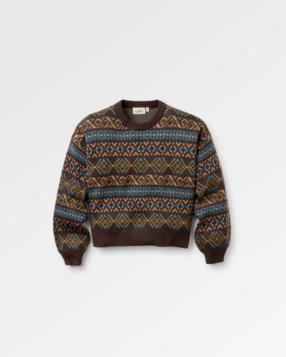 Moonbeam Relaxed Fit Knitted Jumper - Espresso - Flatlay