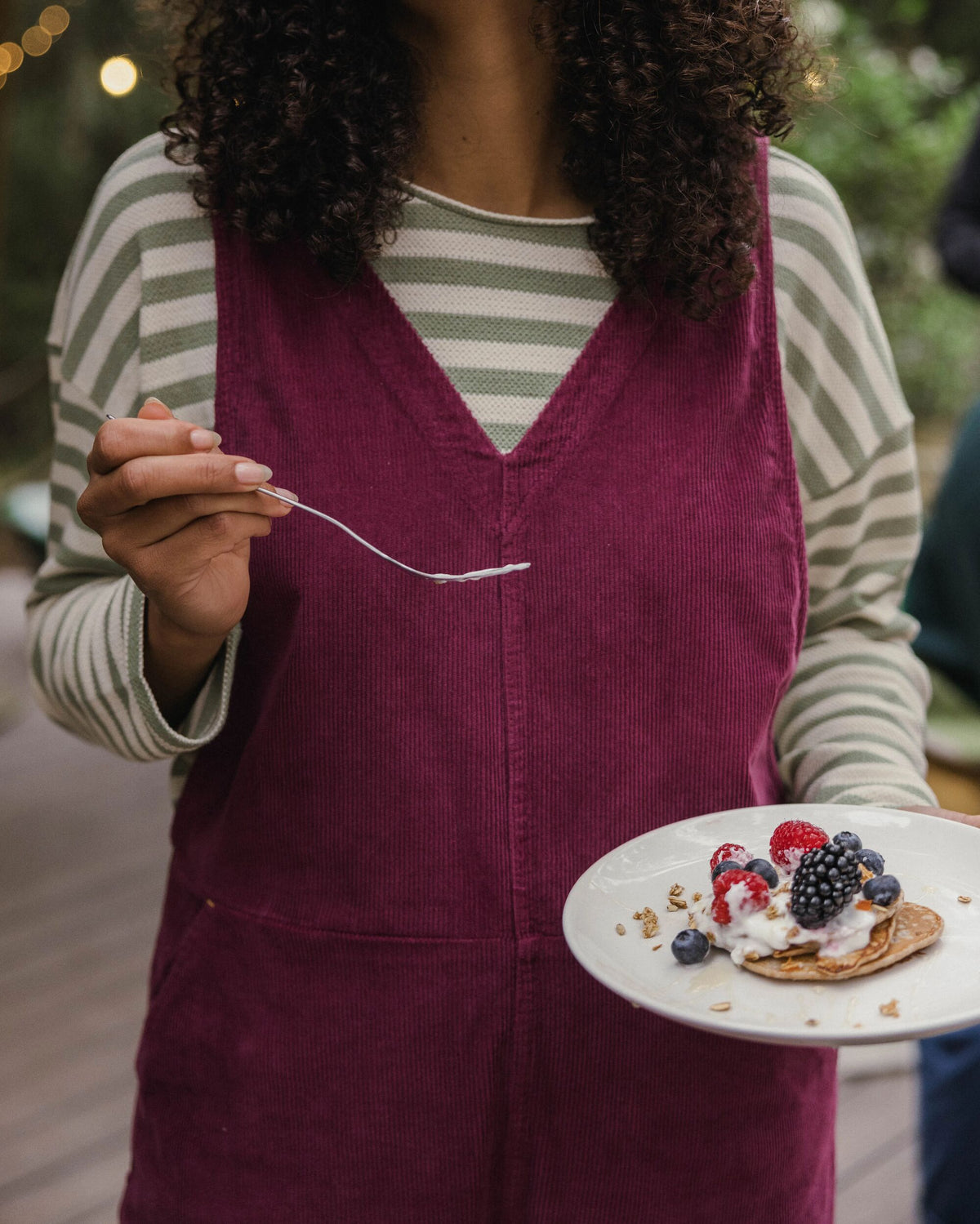 Refuel Cotton Cord Dungarees - Fig - Lifestyle