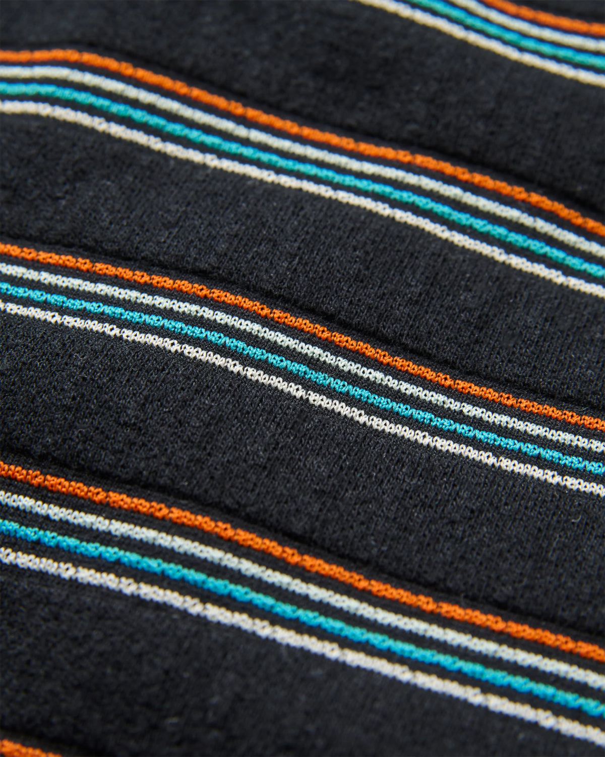 Retro Vibes Cotton T-Shirt - Black Multi Stripe - Flatlay
