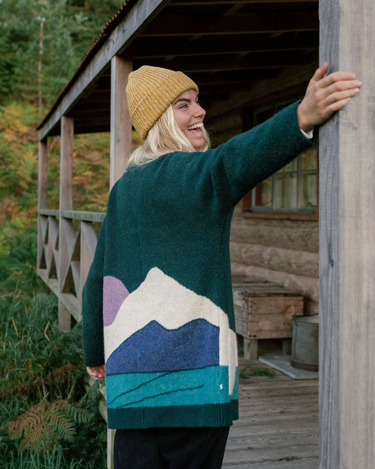 Vista Knitted Cardigan - Rain Forest - Lifestyle
