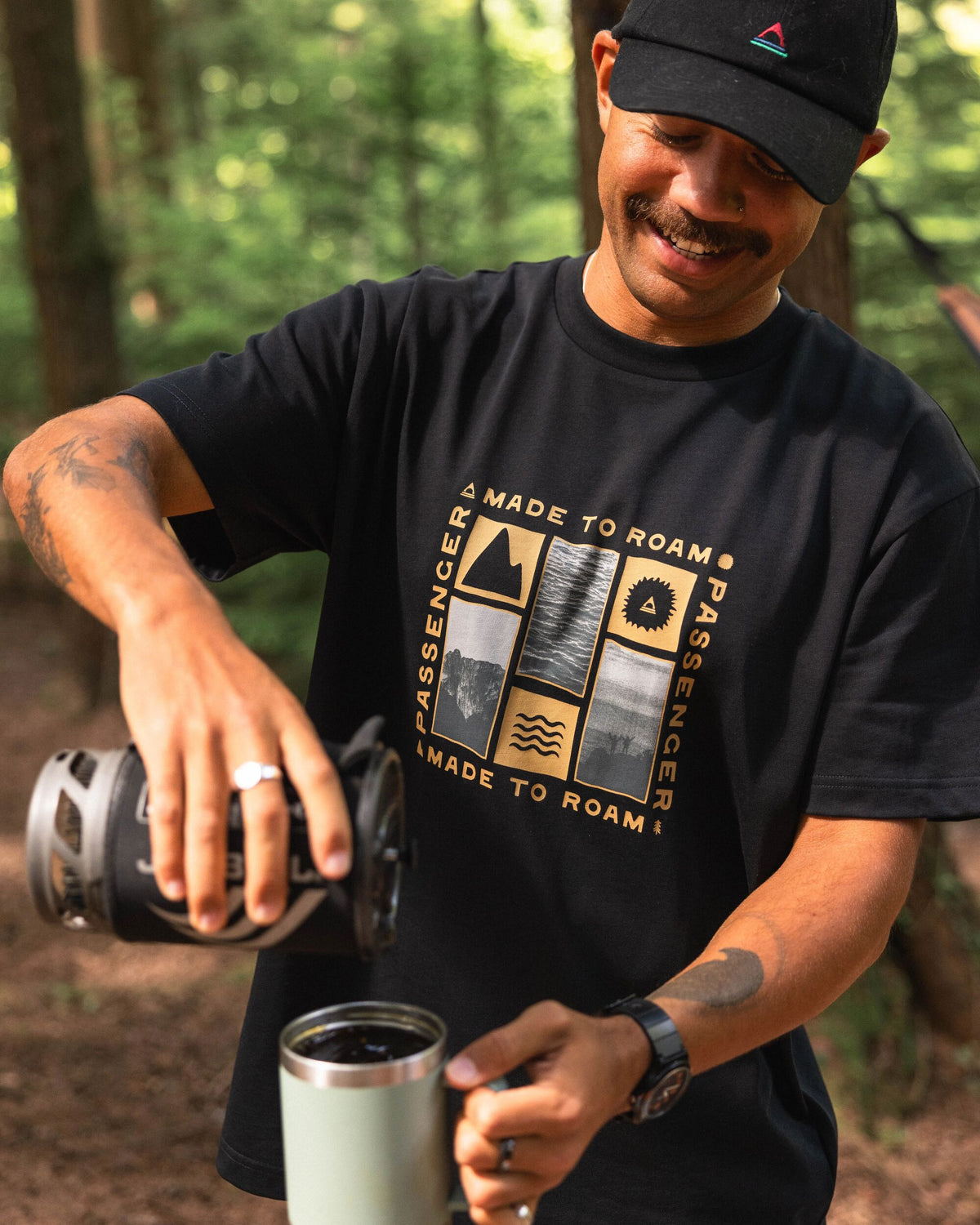 Snapshot Cotton Relaxed Fit T-Shirt - Black - Lifestyle