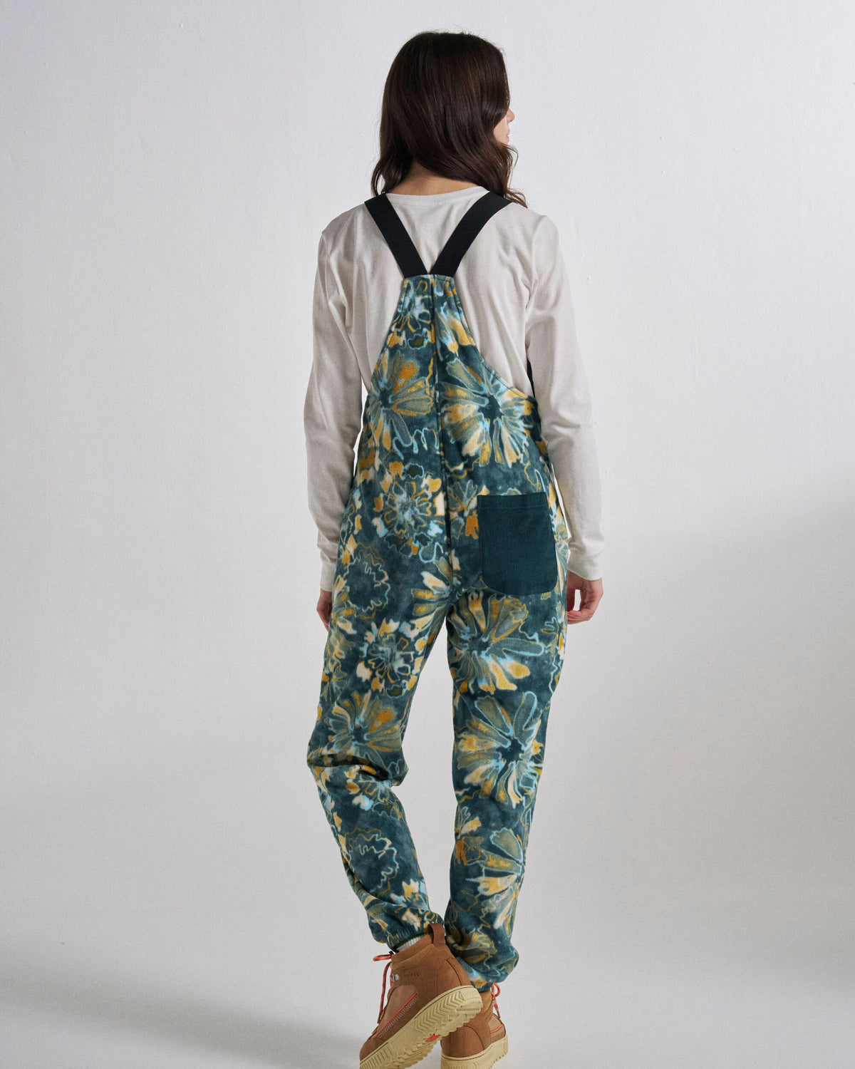 Ace Polar Fleece Dungarees - Frost Dark Fern - Studio Model