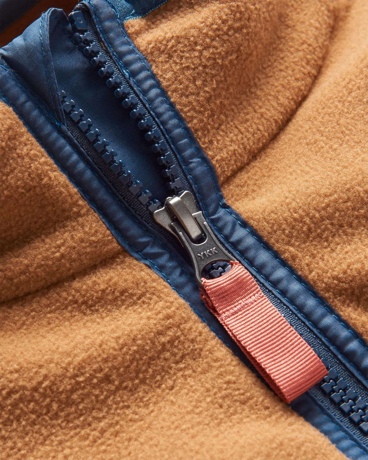 Set Off Polar 1/4 Zip Fleece - Toffee/Blue Steel - Flatlay