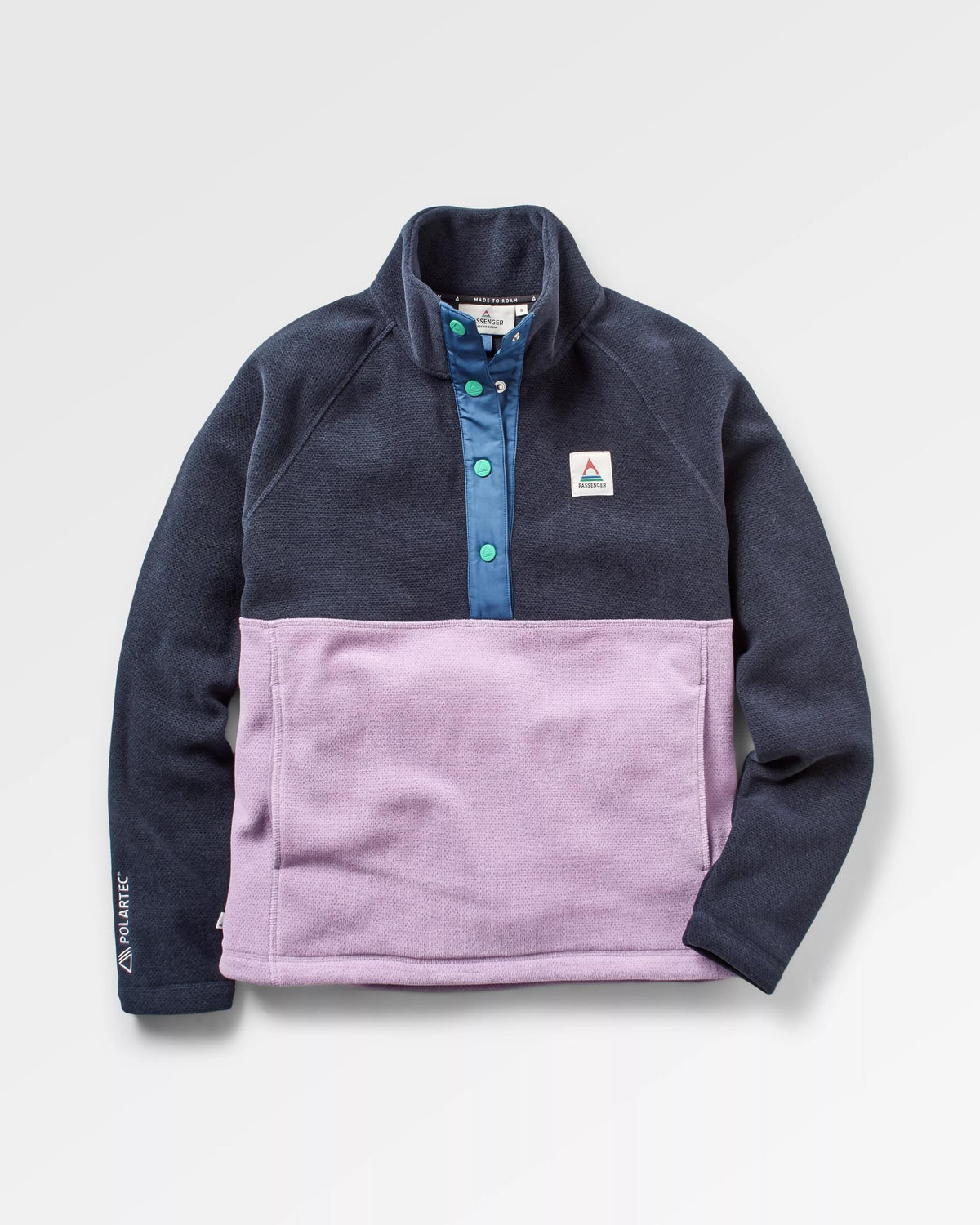 Women's Snowdrop Polartec® Fleece - Lilac/ Deep Navy - Flatlay