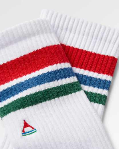 Classic Midweight Crew Socks - White - Flatlay