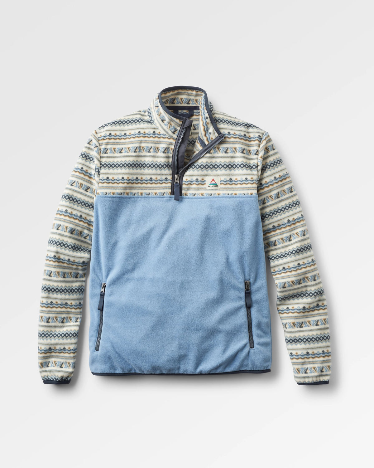 Set Off Polar 1/4 Zip Fleece - Geo Stripe Birch  - Flatlay