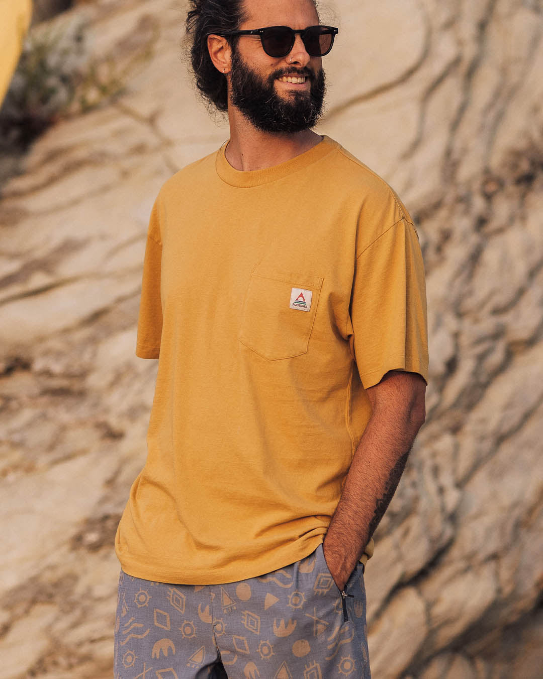 Heritage Relaxed Fit T-Shirt - Mustard Gold - Lifestyle