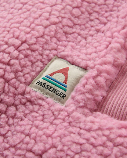 Tawny Collarless Deep-Pile Sherpa Gilet - Pink Haze - Flatlay