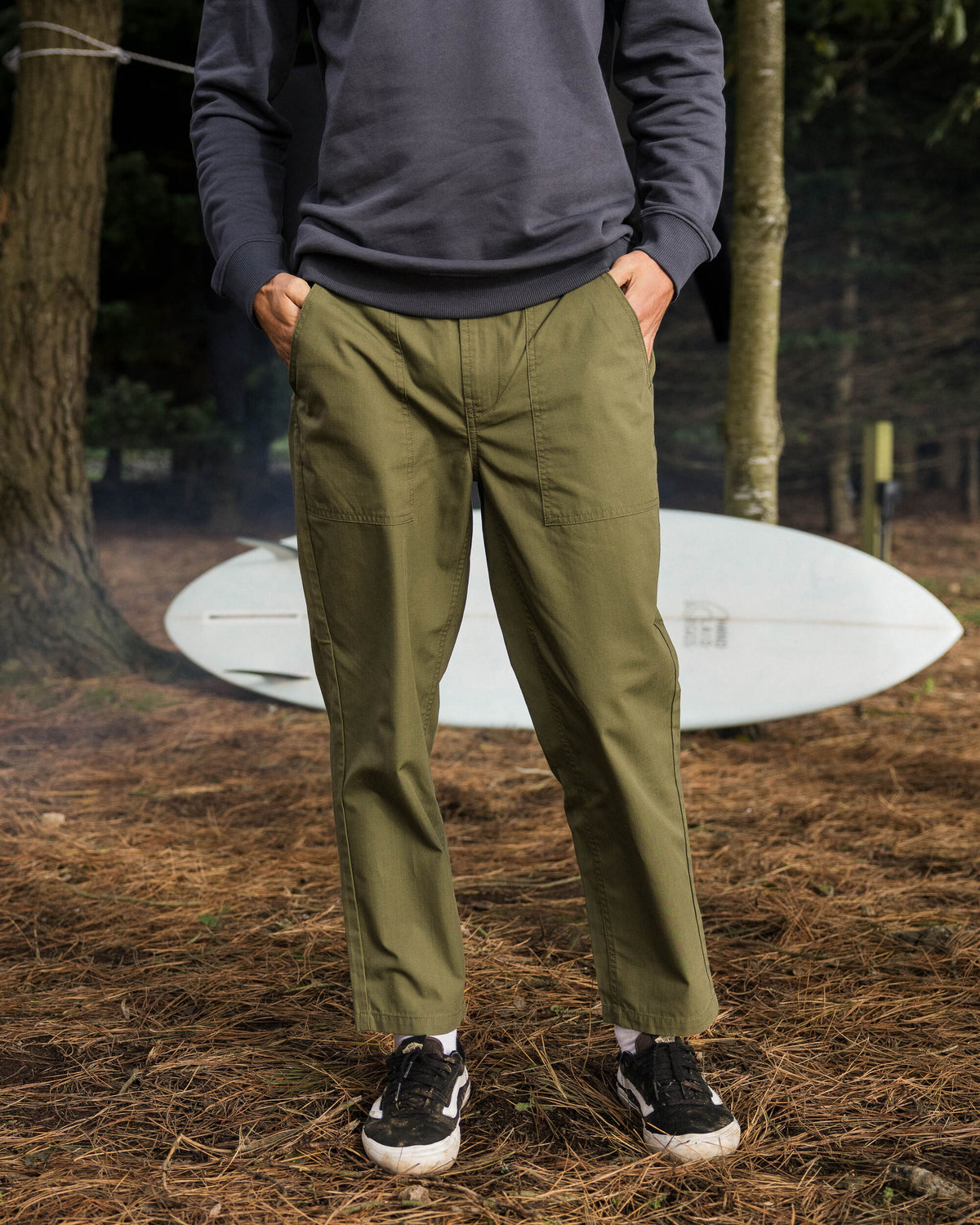 Timeless Crop Trouser - Khaki - Lifestyle