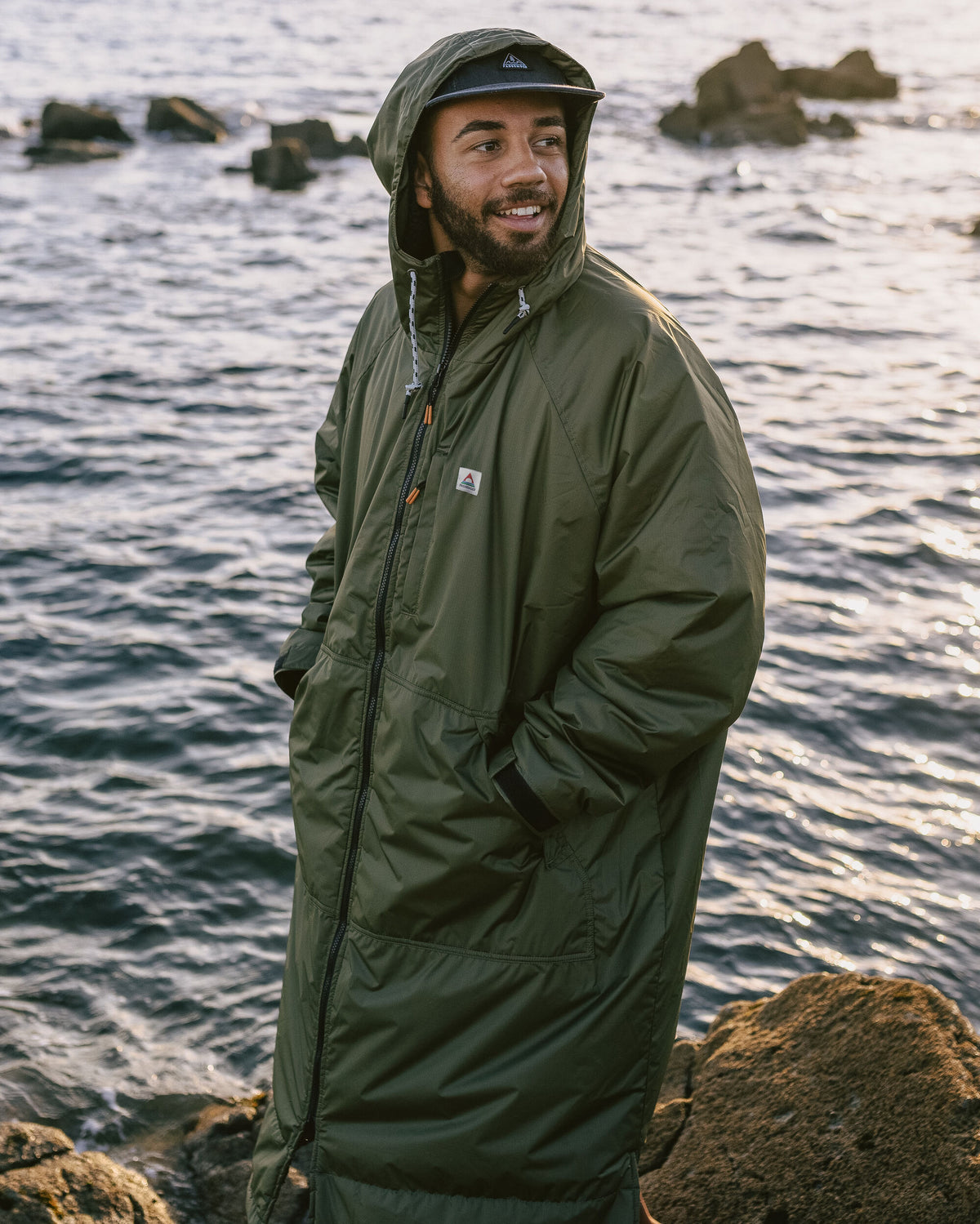 Waves Sherpa Lined Changing Robe - Khaki - Lifestyle - Male