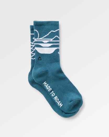 Two Step Crew Socks - Mediterranean - Flatlay