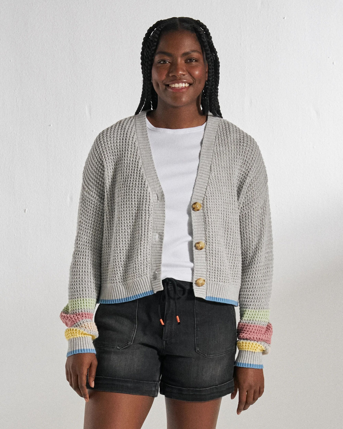Serenity Knitted Cardigan - Grey Marl - Studio Model