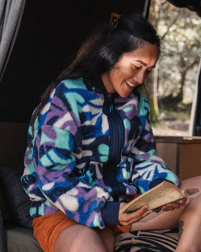 Lucia Sherpa Fleece - Mountain Foliage Purple - Lifestyle