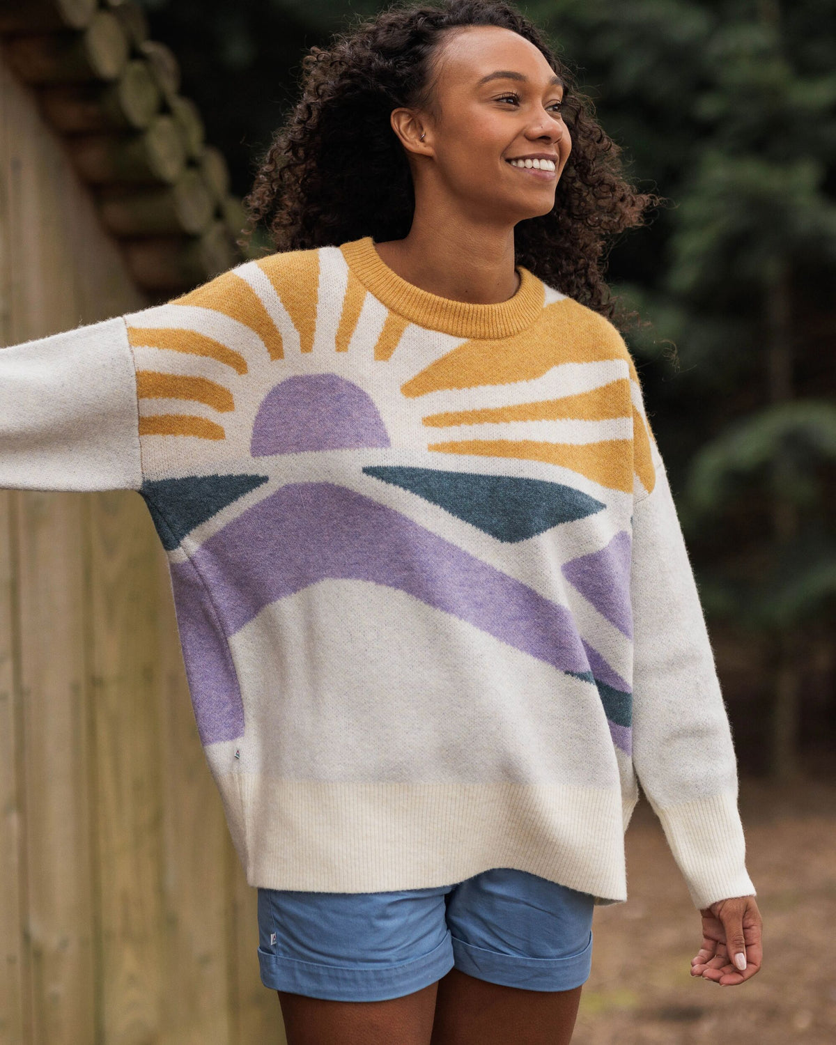 Sunsets Oversized Knitted Jumper - Marshmallow - Lifestyle