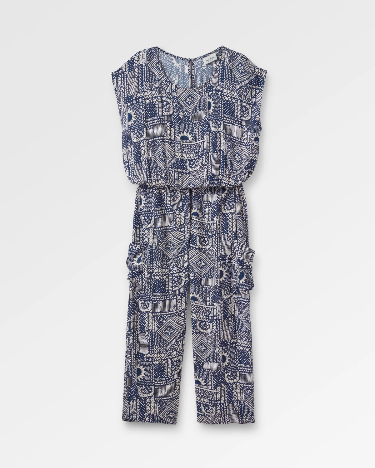 Thimbleberry Jumpsuit - Vintage Patchwork Navy - Flatlay