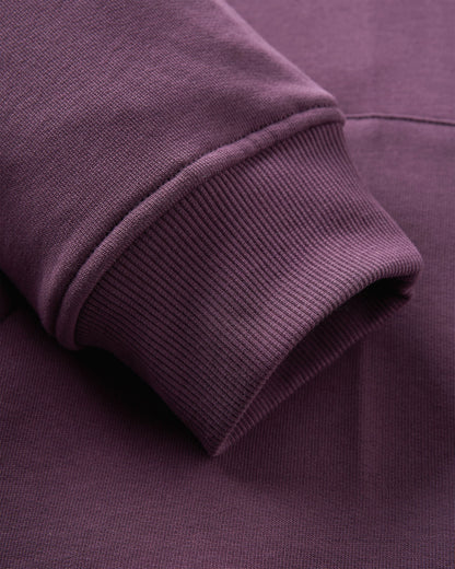 Yuca Cotton Hoodie - Deep Plum - Flatlay