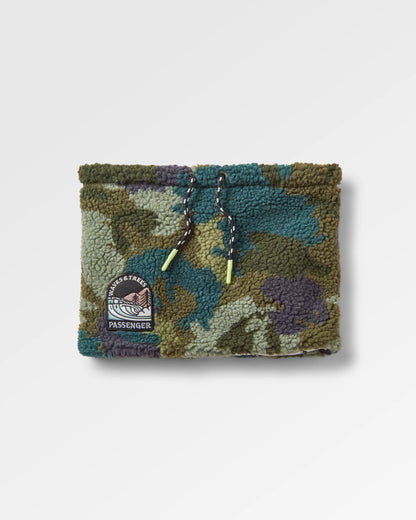 Mulled Sherpa Fleece Snood - Alpine Camo Khaki - Flatlay