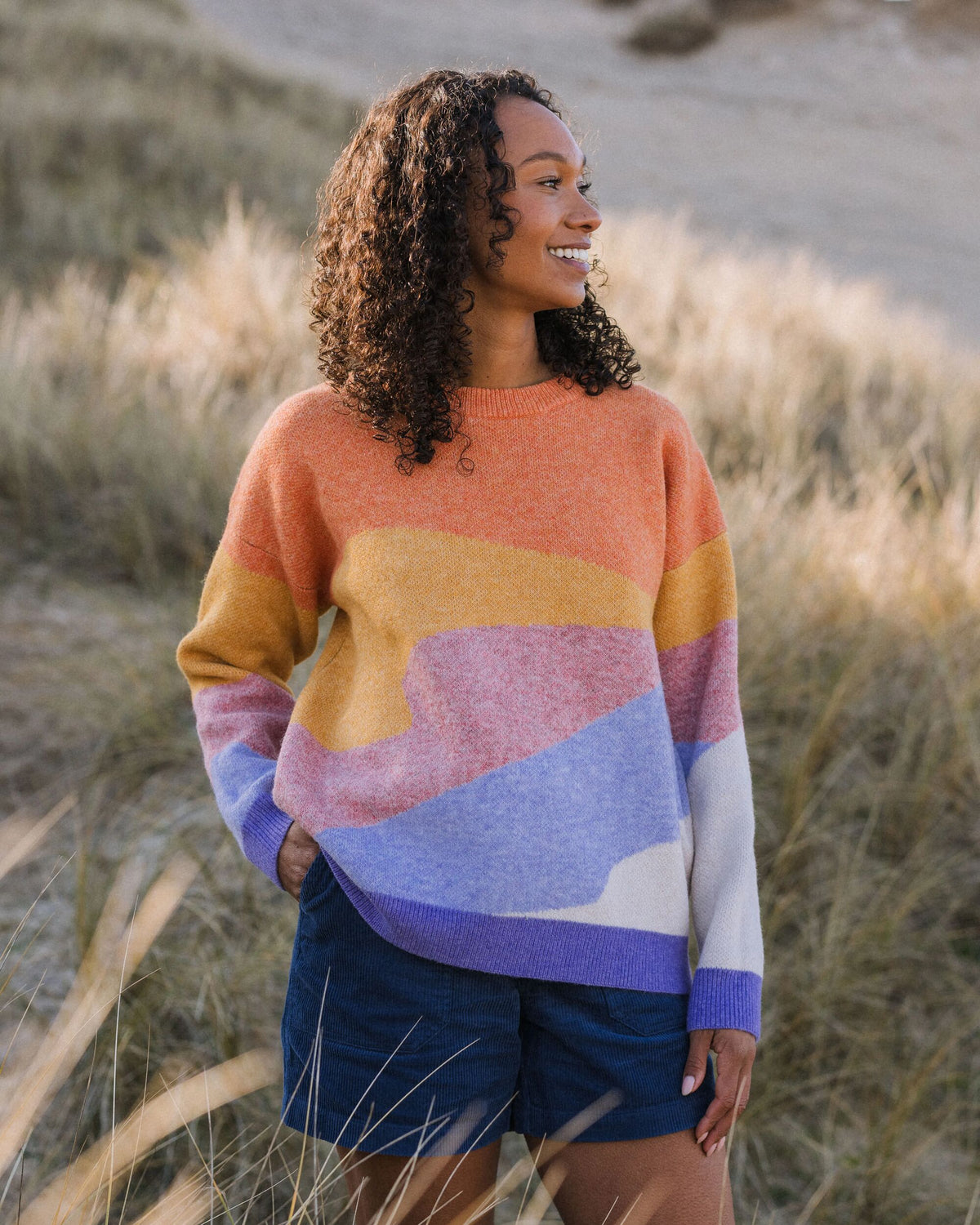 Scenic Knitted Jumper - Scenic Sunrise Orange - Lifestyle