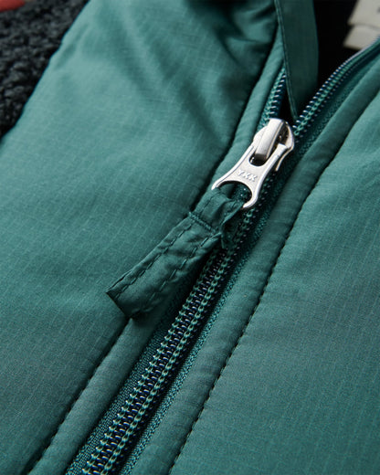 Woodland Polar-lined Sherpa Fleece - Black/ Dark Forest - Flatlay