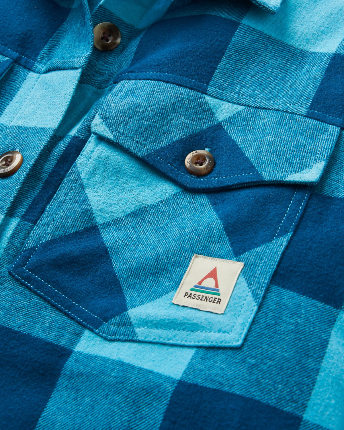 Stella LS Shirt - Retro Blue Check  - Flatlay