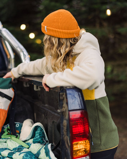Maine 1/2 Zip Sherpa Fleece - Khaki - Lifestyle