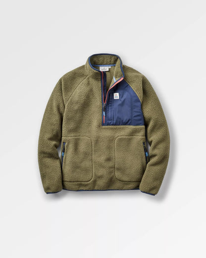 Offgrid 1/2 Zip Sherpa Fleece - Khaki - Flatlay