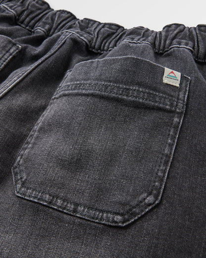 Carriso Short - Washed Black Denim - Flatlay
